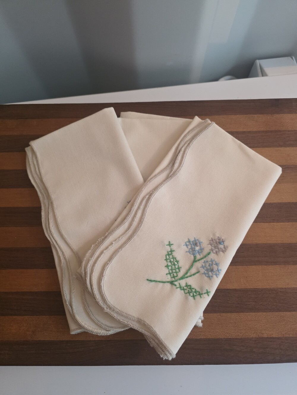 Vintage Embroidered Cloth Napkins